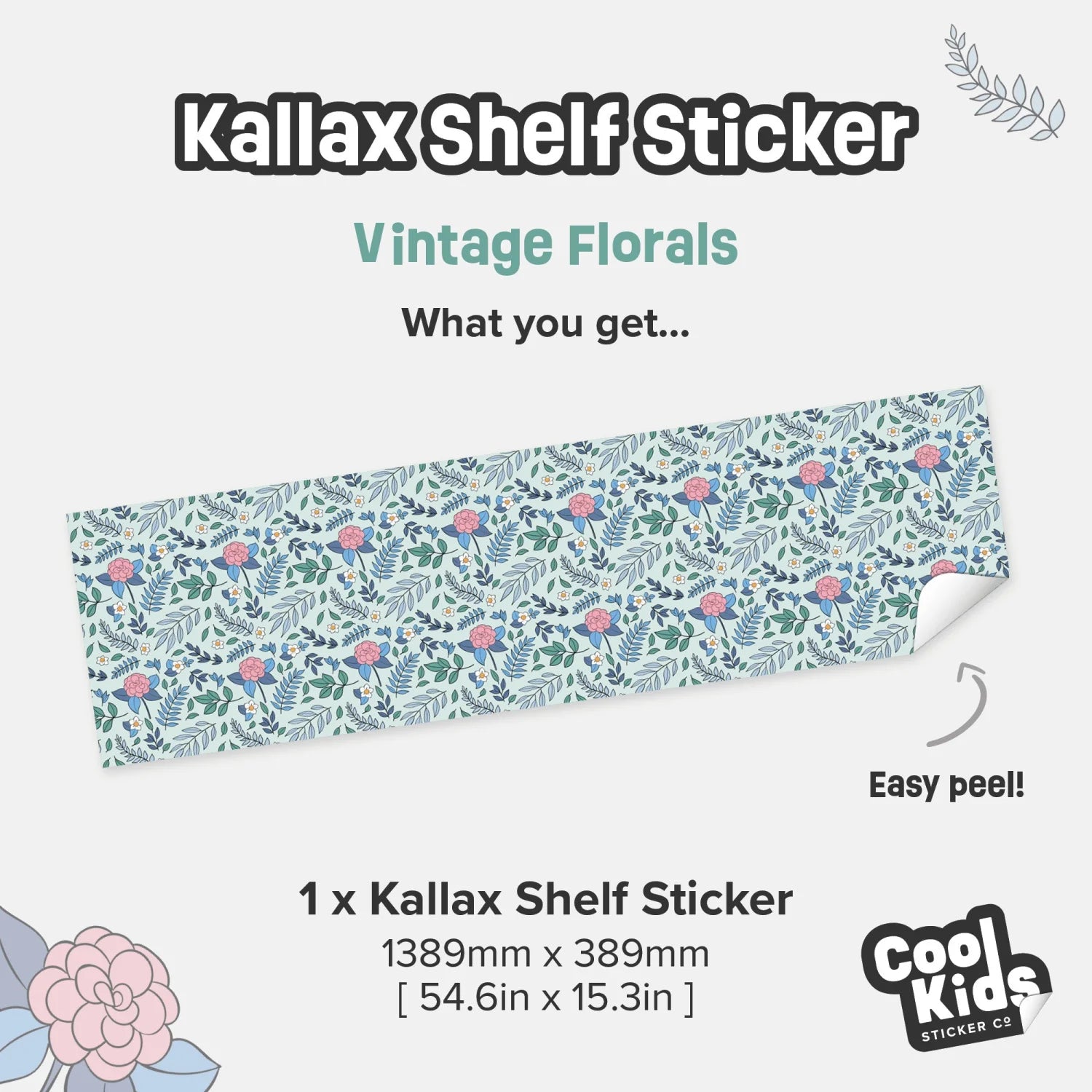 Kallax Shelf Vintage Florals Decal - Furniture Decals