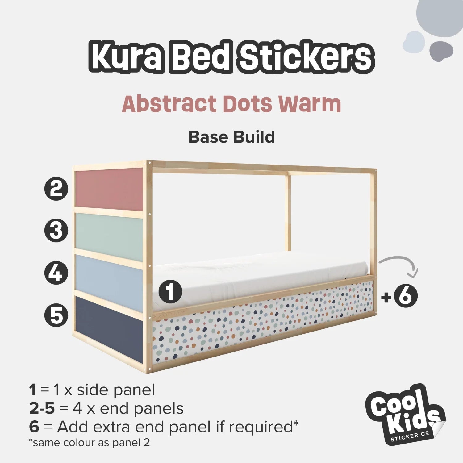 Kura Bed Abstract Dots Warm Decals - Furniture Decals