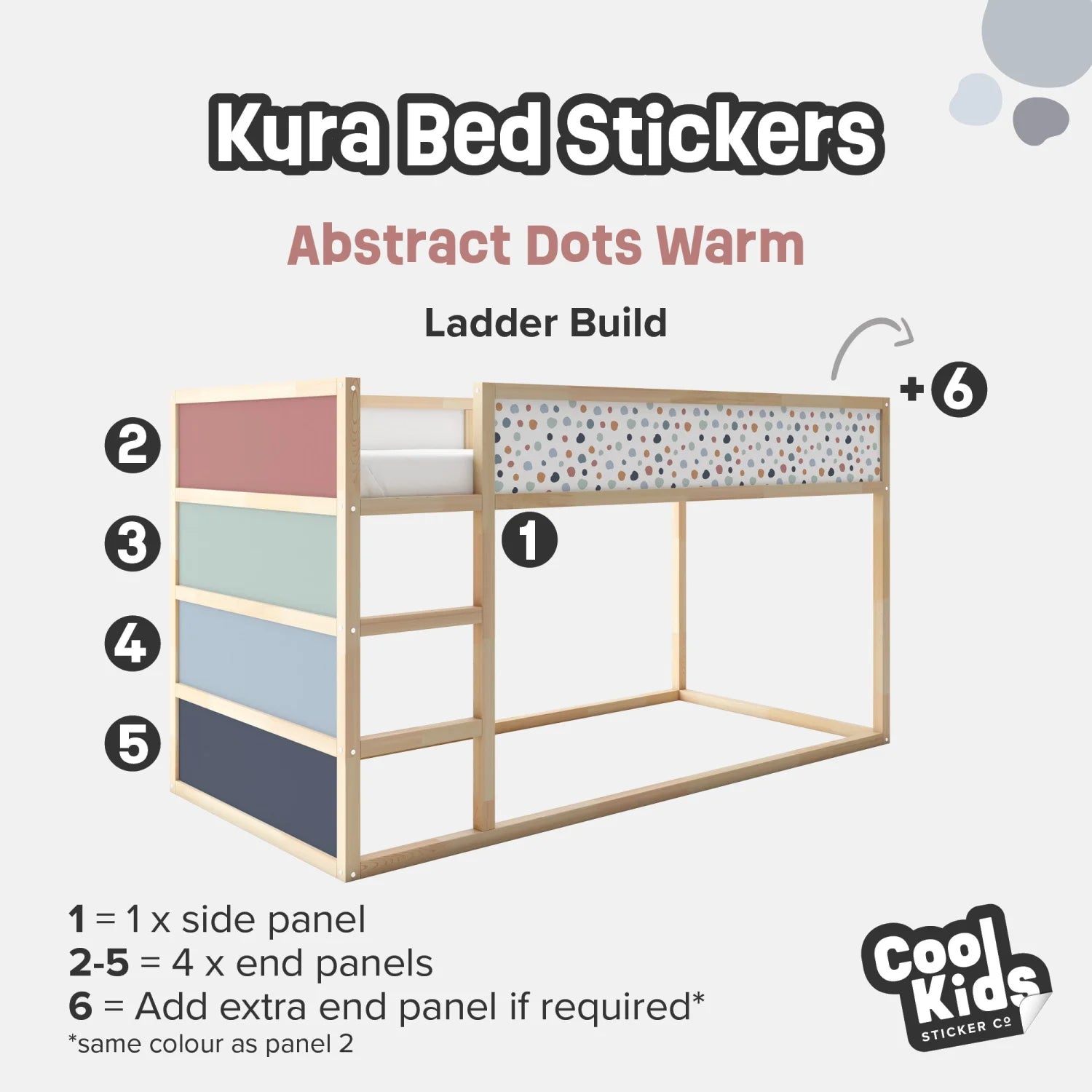 Kura Bed Abstract Dots Warm Decals - Furniture Decals