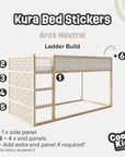 Kura Bed Arcs Neutral Decals - Furniture Decals - Kura Bed