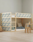 Kura Bed Checkers Blue Decals - Furniture Decals - Kura Bed