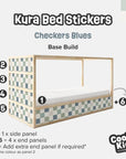 Kura Bed Checkers Blue Decals - Furniture Decals - Kura Bed