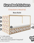 Kura Bed Checkers Neutral Decals - Furniture Decals - Kura