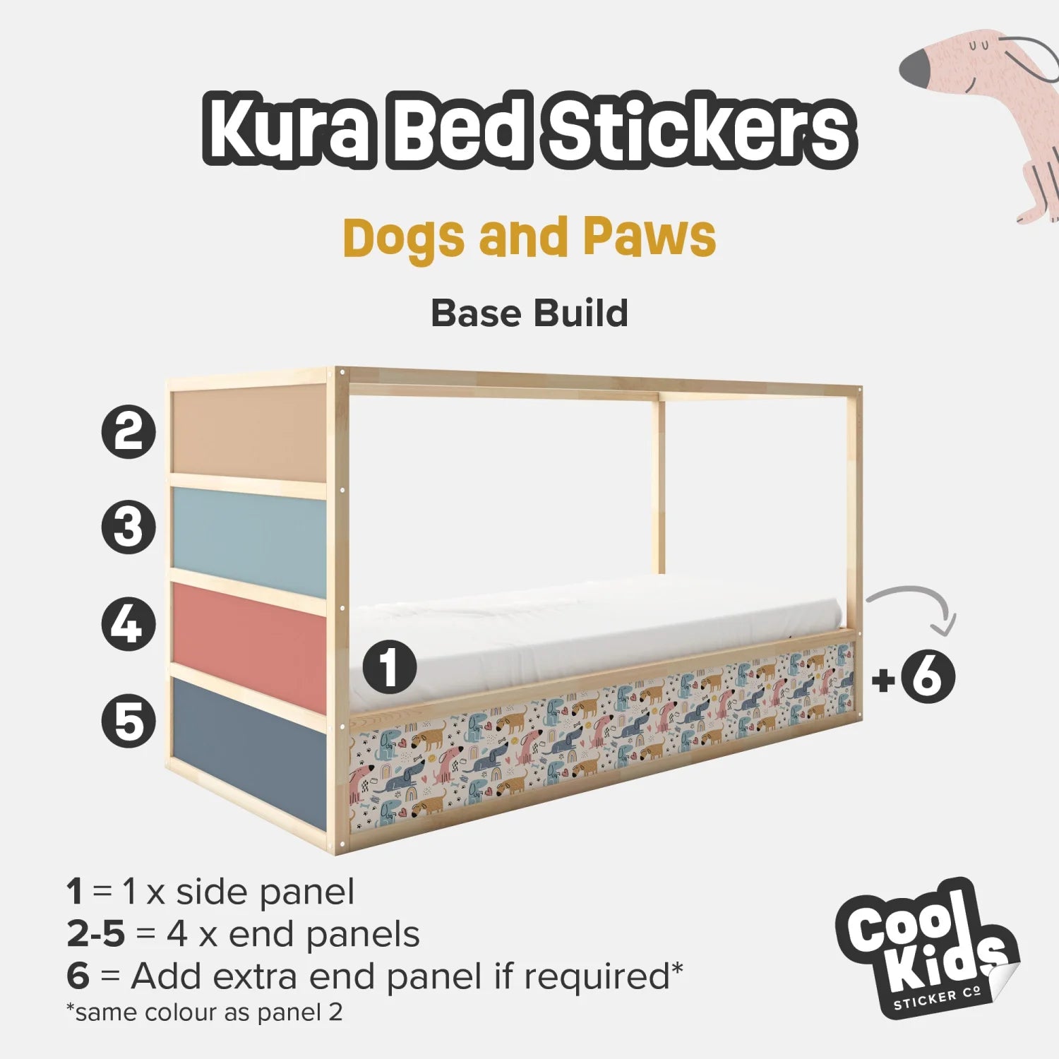 Kura Bed Dogs and Paws Decals - Furniture Decals - Kura Bed