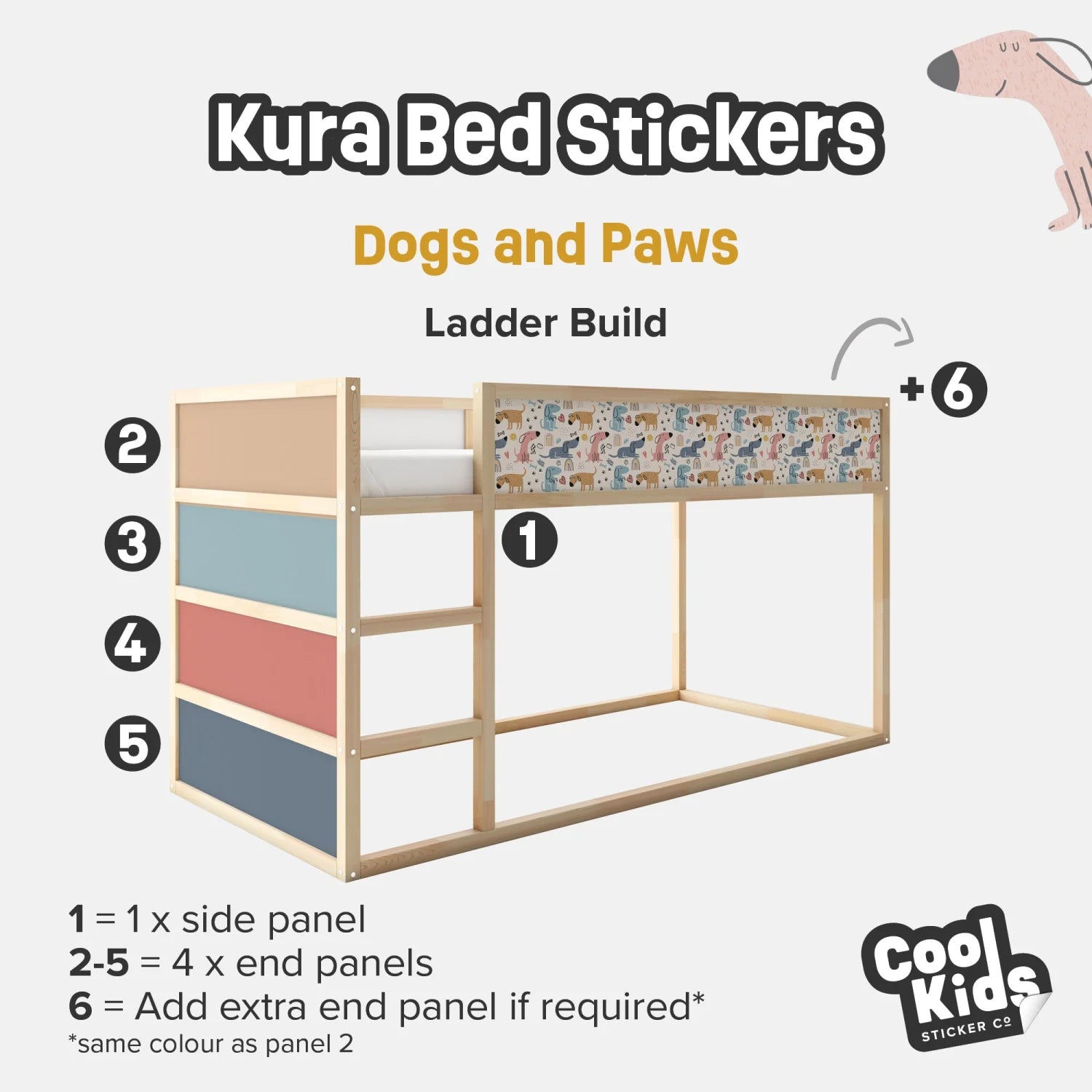 Kura Bed Dogs and Paws Decals - Furniture Decals - Kura Bed