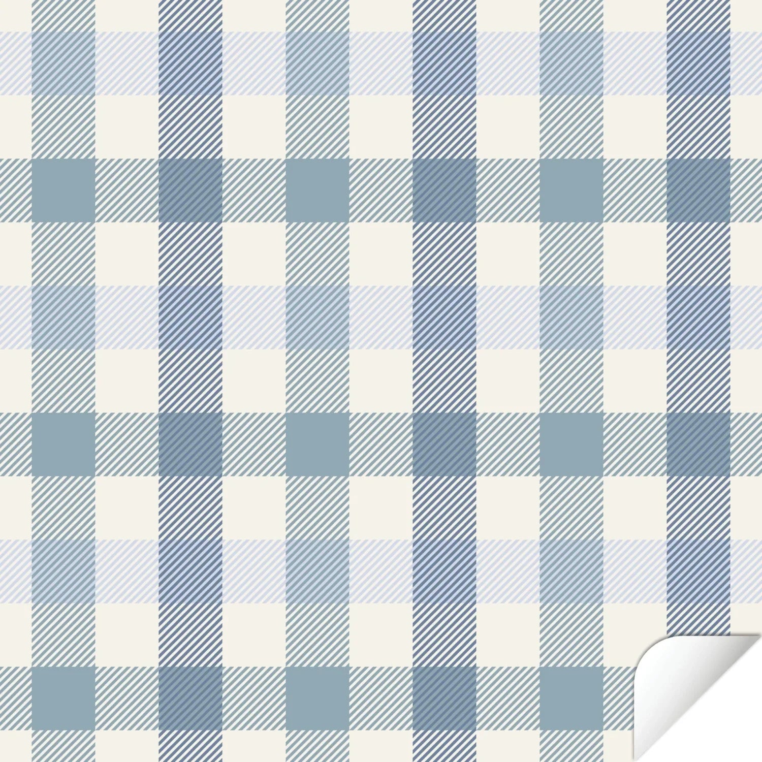 Kura Bed Gingham Blue Decals - Furniture Decals - Kura Bed