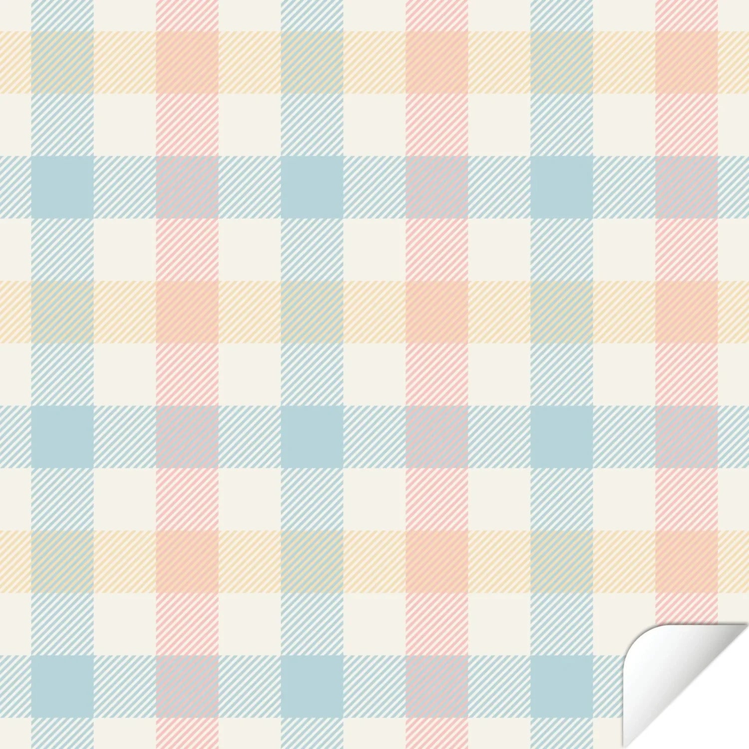 Kura Bed Gingham Multi Decals - Furniture Decals - Kura Bed