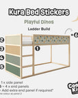 Kura Bed Playful Dinos Decals - Furniture Decals - Kura Bed