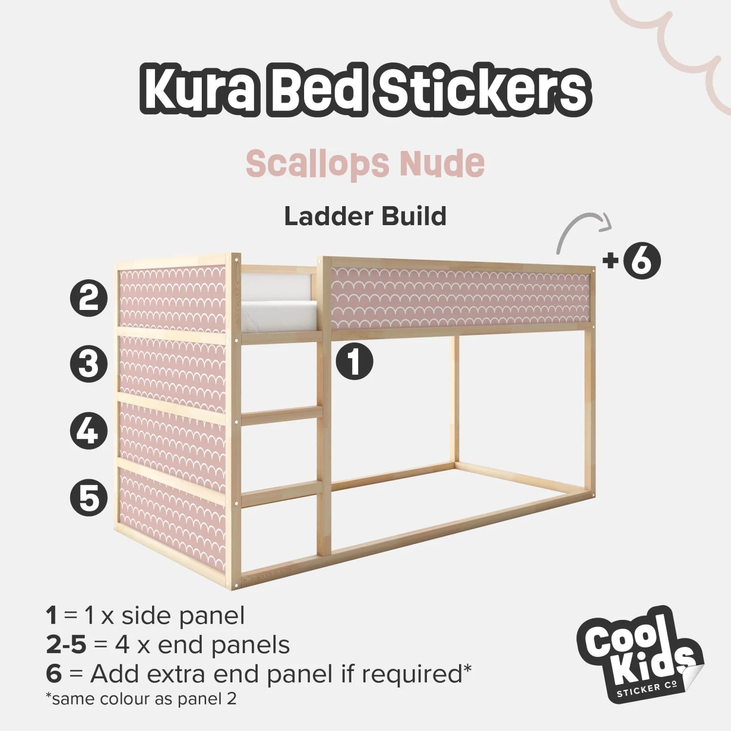 Kura Bed Scallops Nude Decals - Furniture Decals - Kura Bed