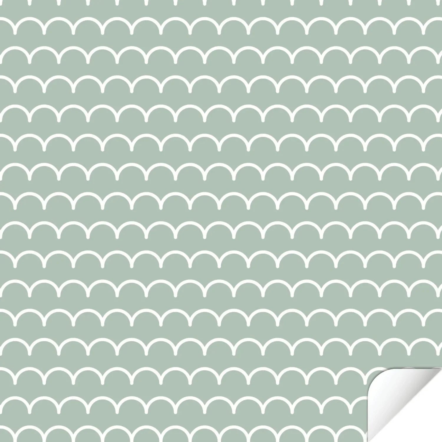 Kura Bed Scallops Sage Decals - Furniture Decals - Kura Bed