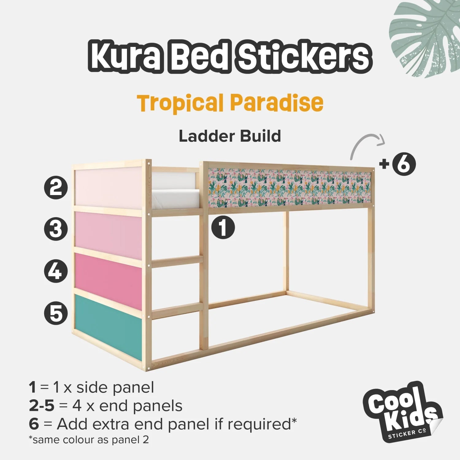 Kura Bed Tropical Paradise Decals - Furniture Decals - Kura