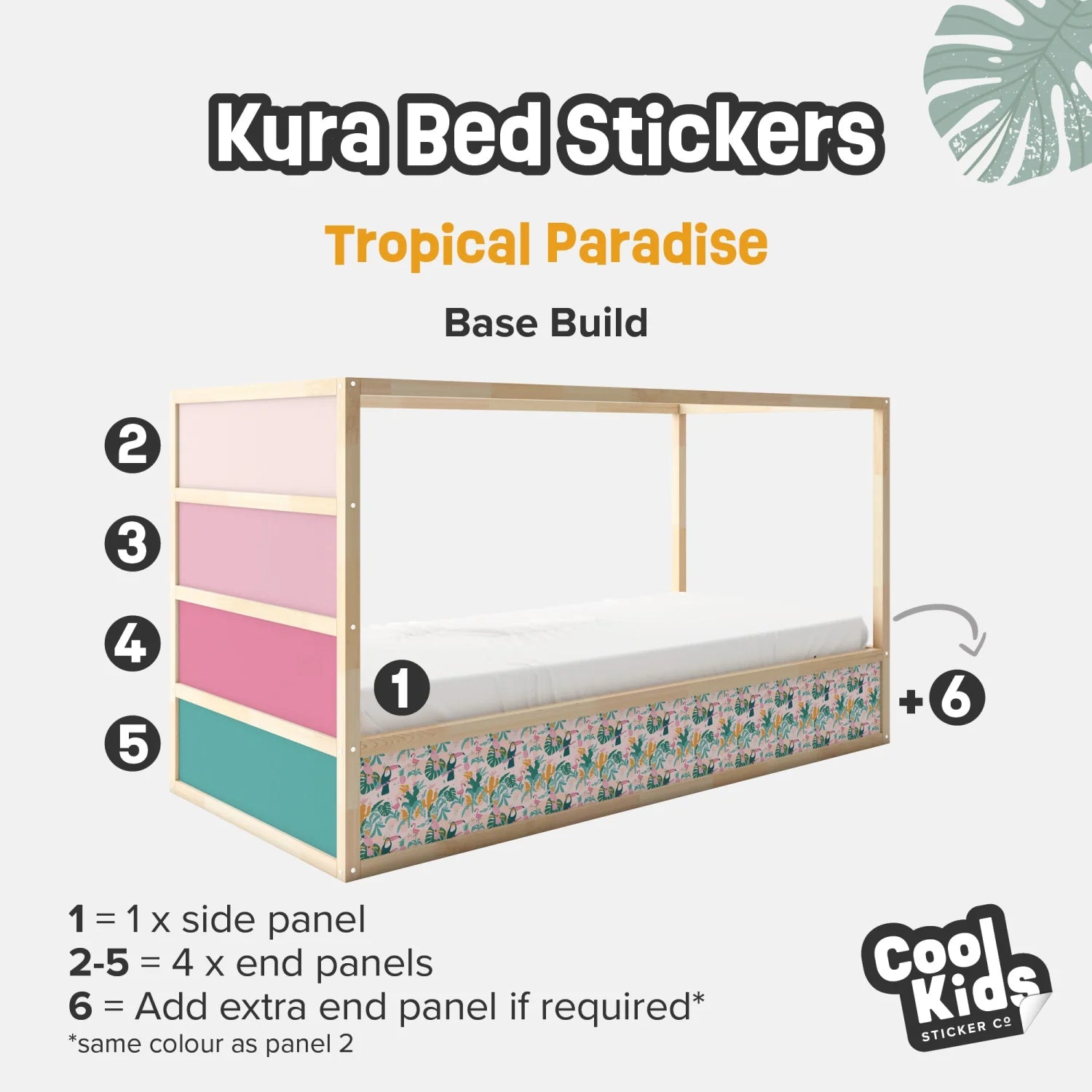 Kura Bed Tropical Paradise Decals - Furniture Decals - Kura