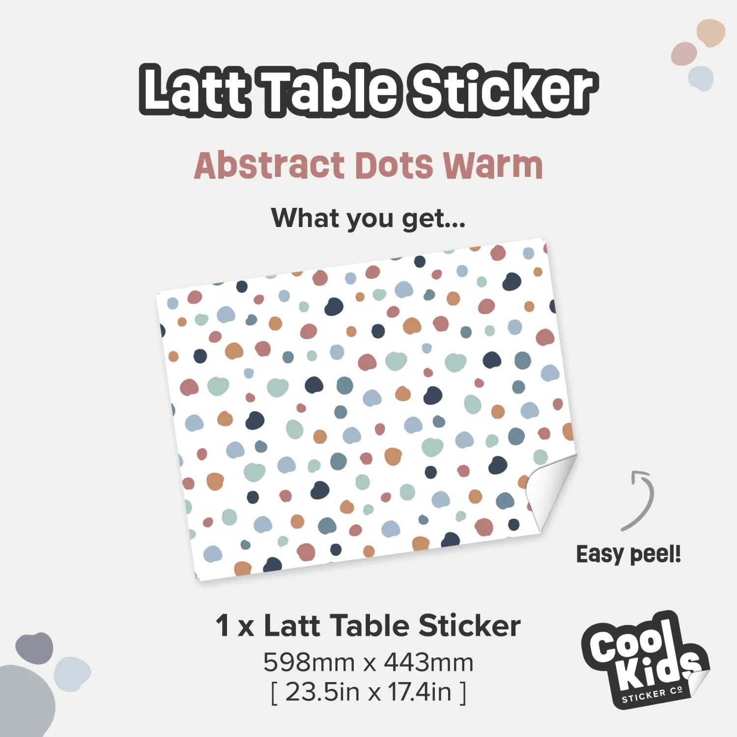 Latt Table Abstract Dots Warm Decal - Furniture Decals