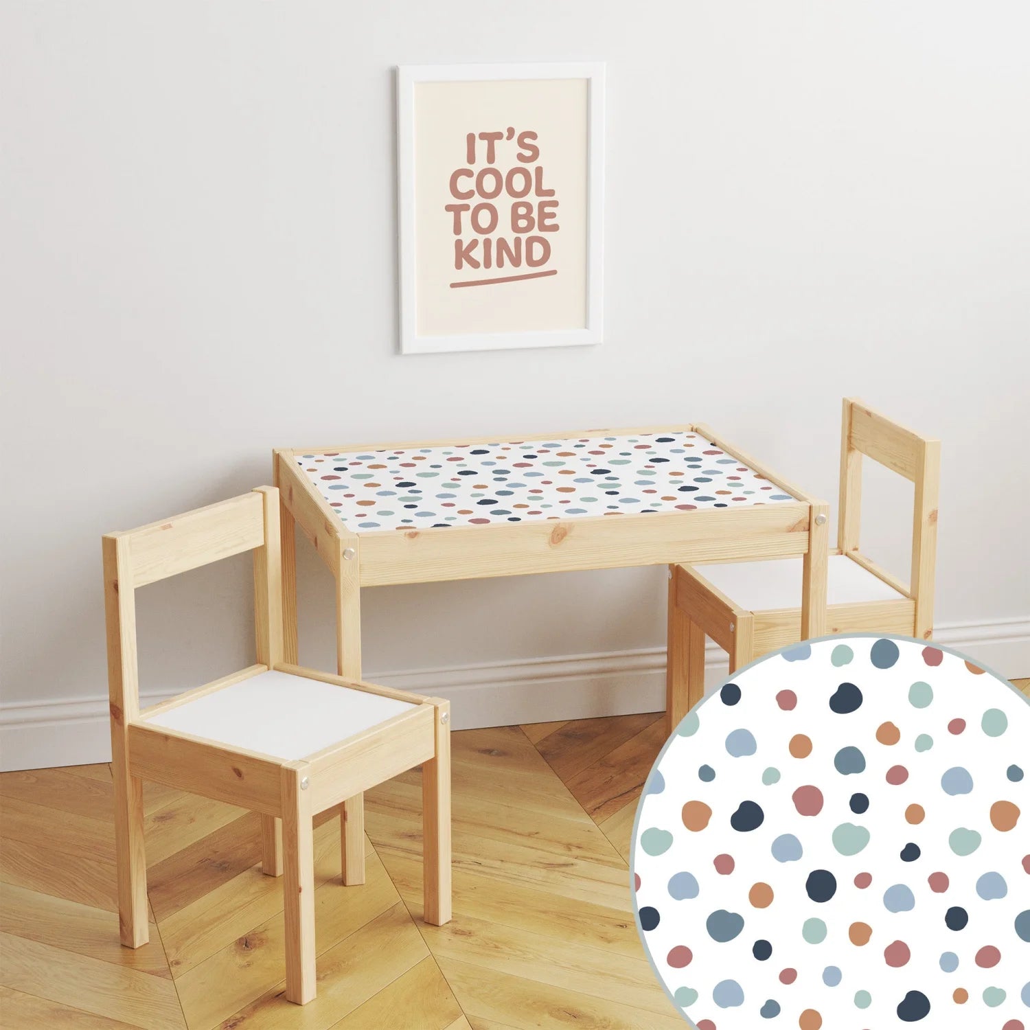 Latt Table Abstract Dots Warm Decal DF4.