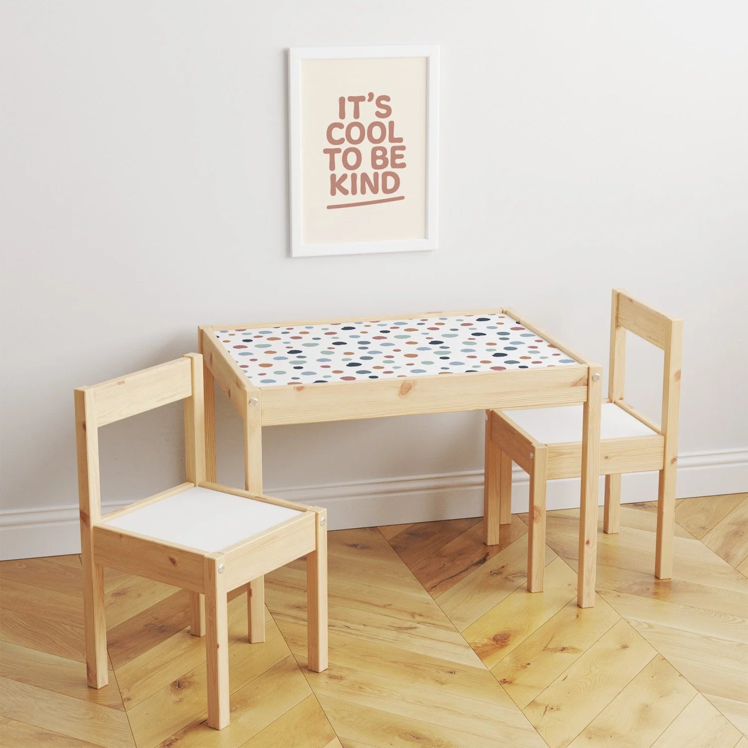 Latt Table Abstract Dots Warm Decal - Furniture Decals