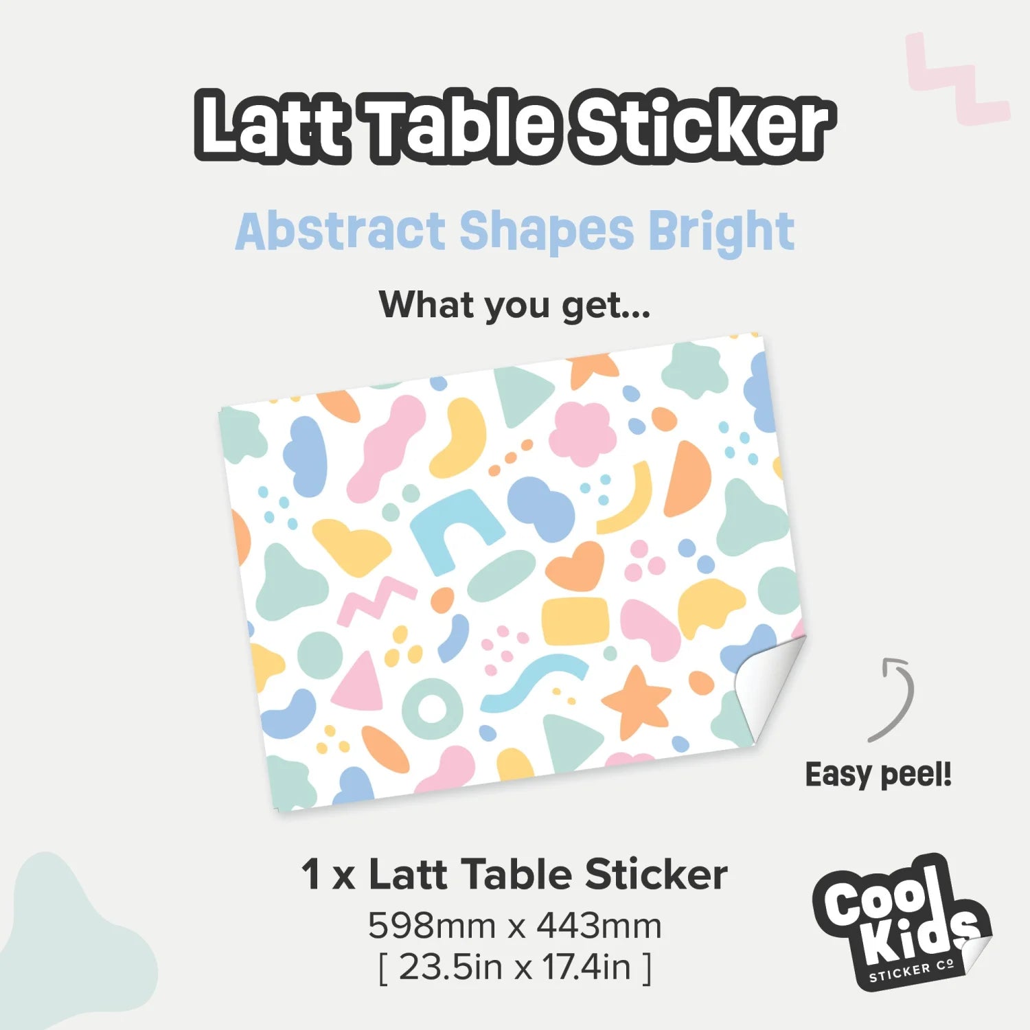 Latt Table Abstract Shapes Bright Decal - Furniture Decals