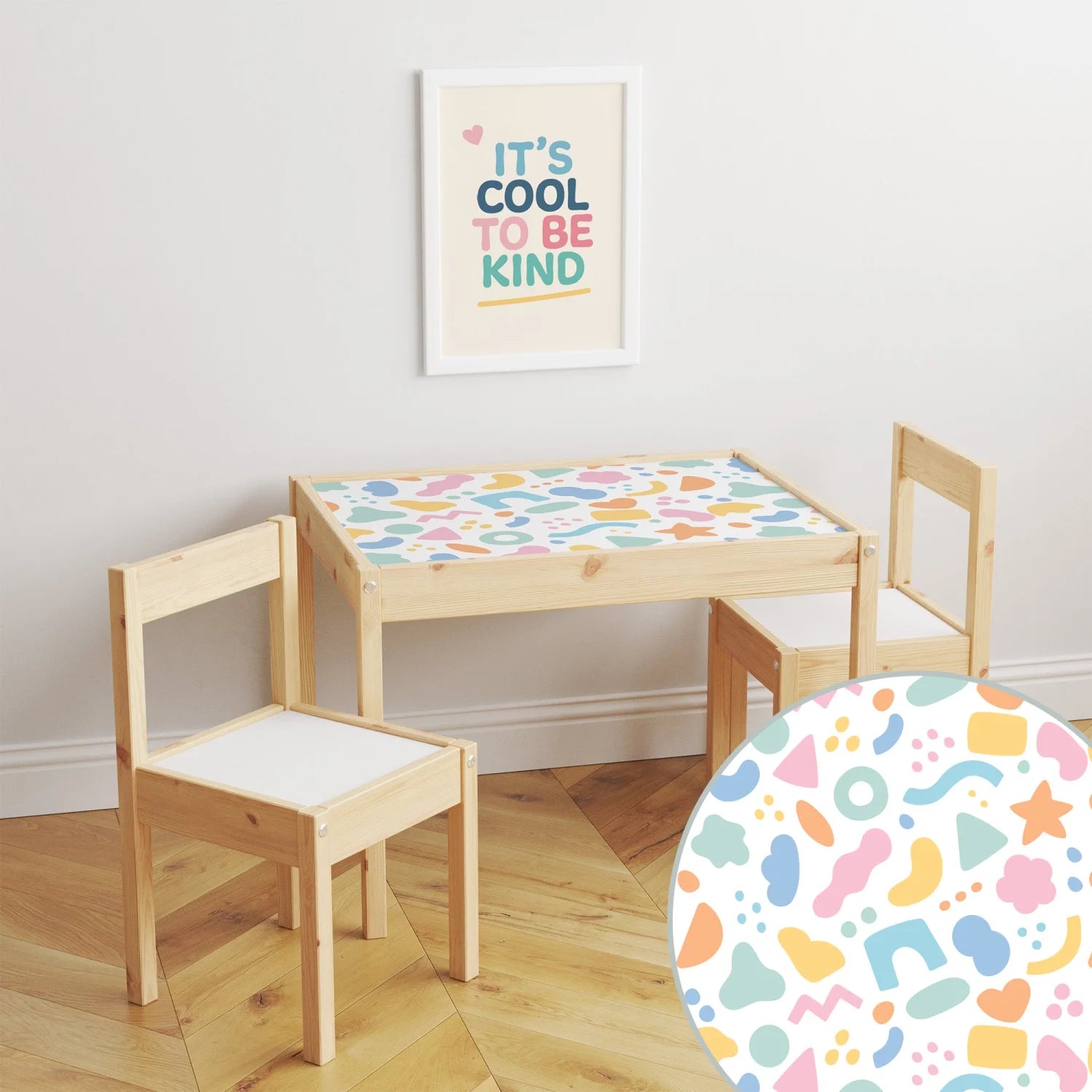 Latt Table Abstract Shapes Bright Decal DF4.