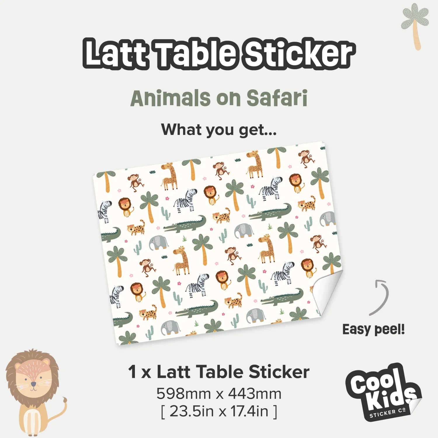 Latt Table Animals on Safari Decal - Furniture Decals