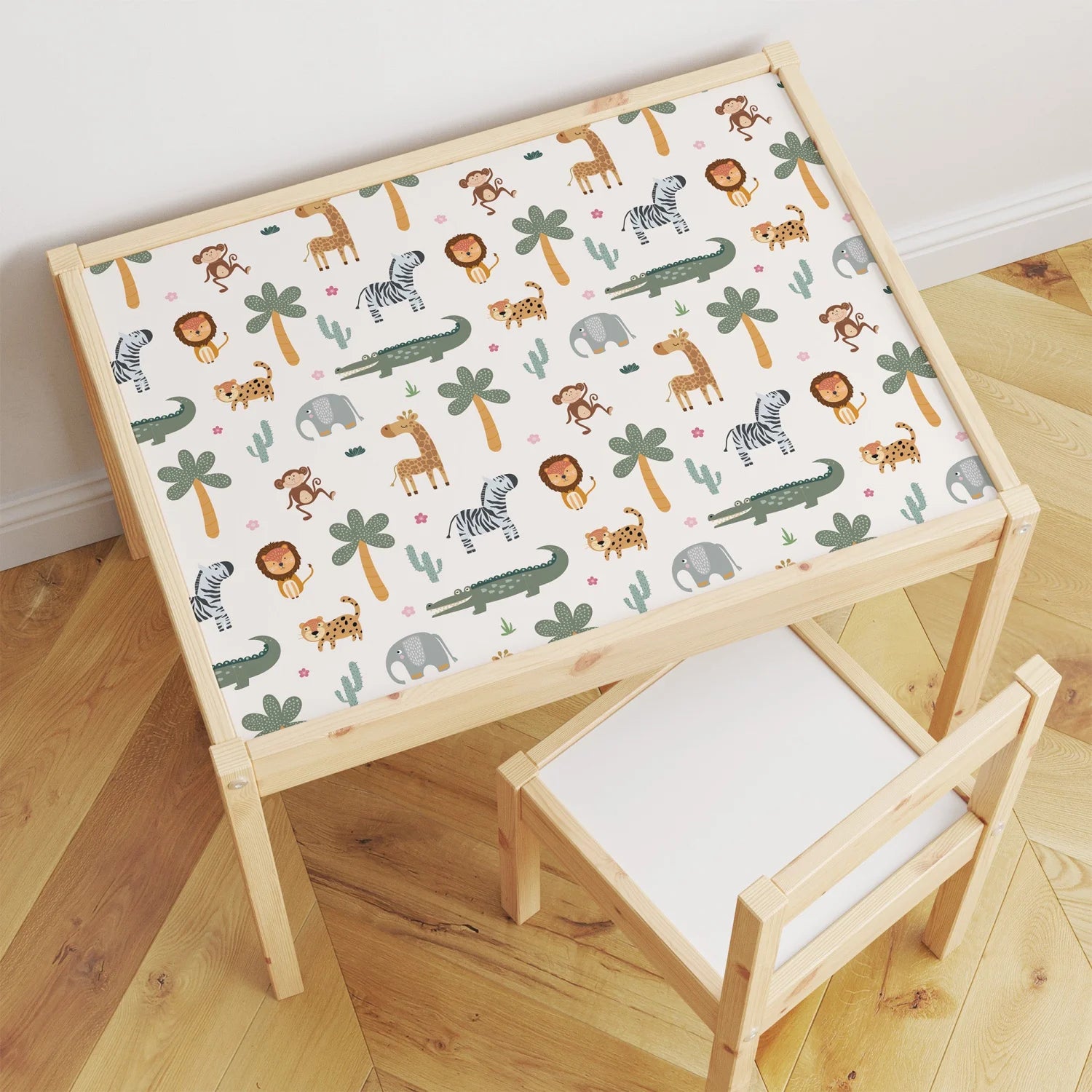 Latt Table Animals on Safari Decal - Furniture Decals