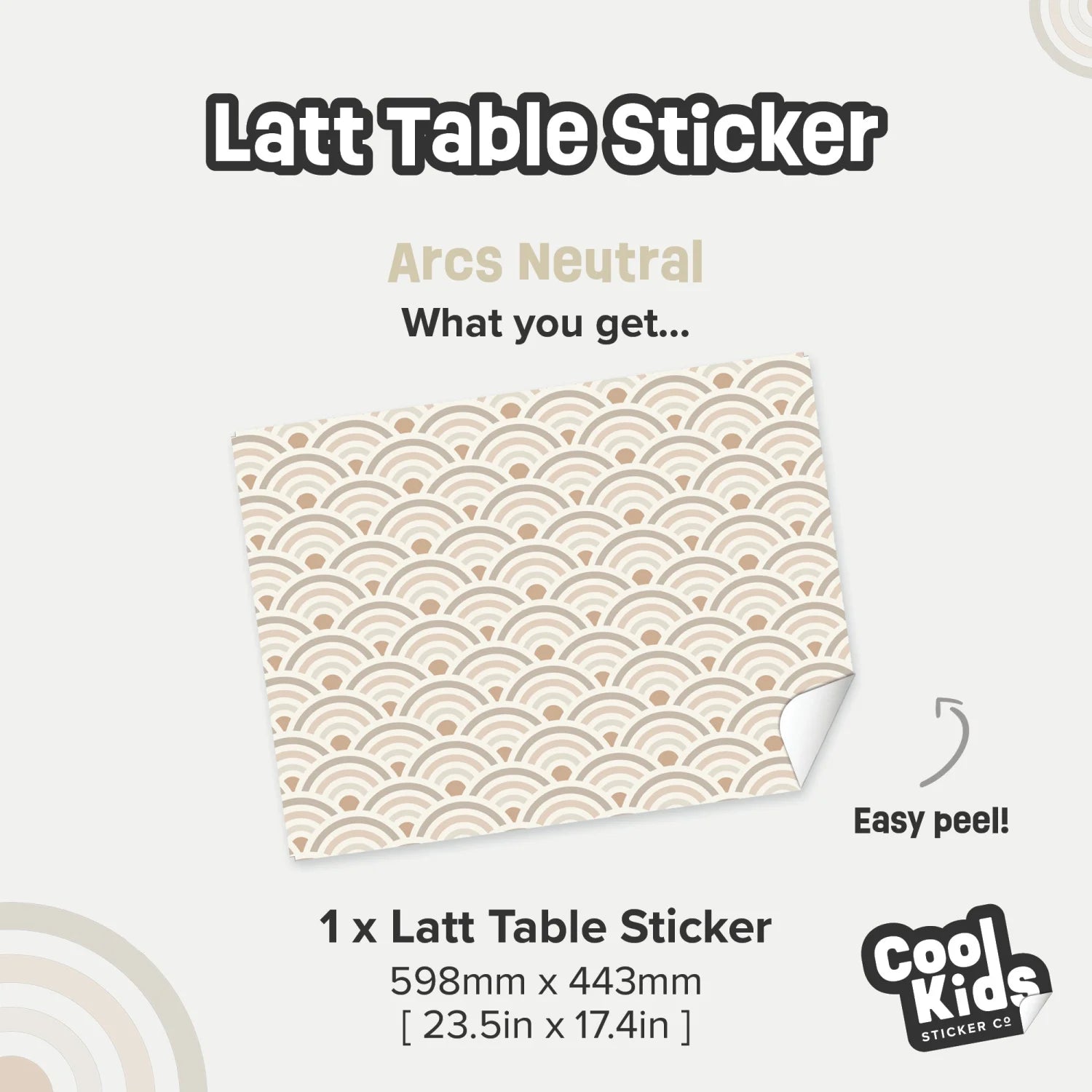 Latt Table Arcs Neutral Decal - Furniture Decals - Latt