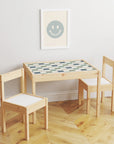 Latt Table Checkers Blue Decal - Furniture Decals - Latt