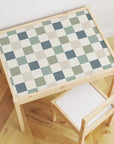 Latt Table Checkers Blue Decal - Furniture Decals - Latt