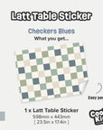 Latt Table Checkers Blue Decal - Furniture Decals - Latt