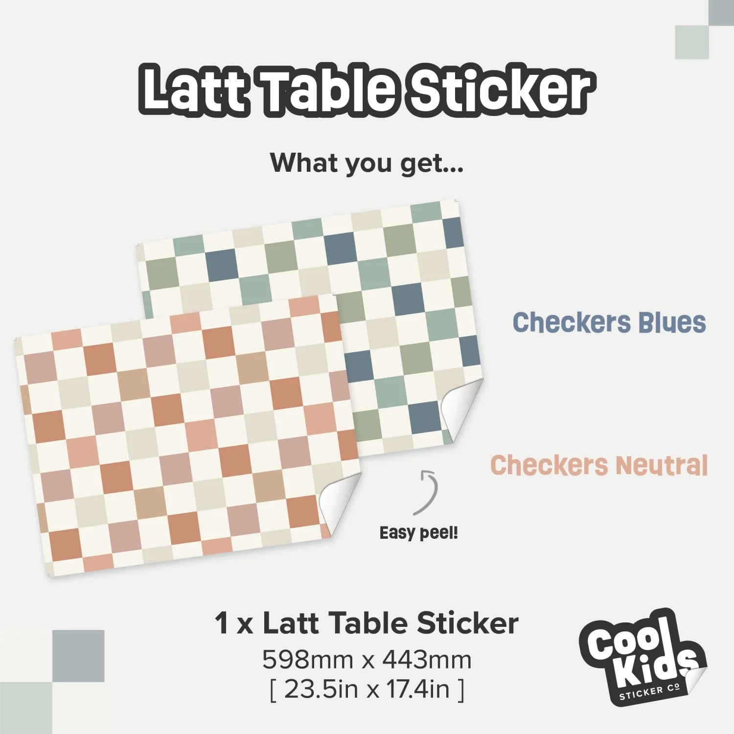 Latt Table Checkers Blue Decal - DF4.