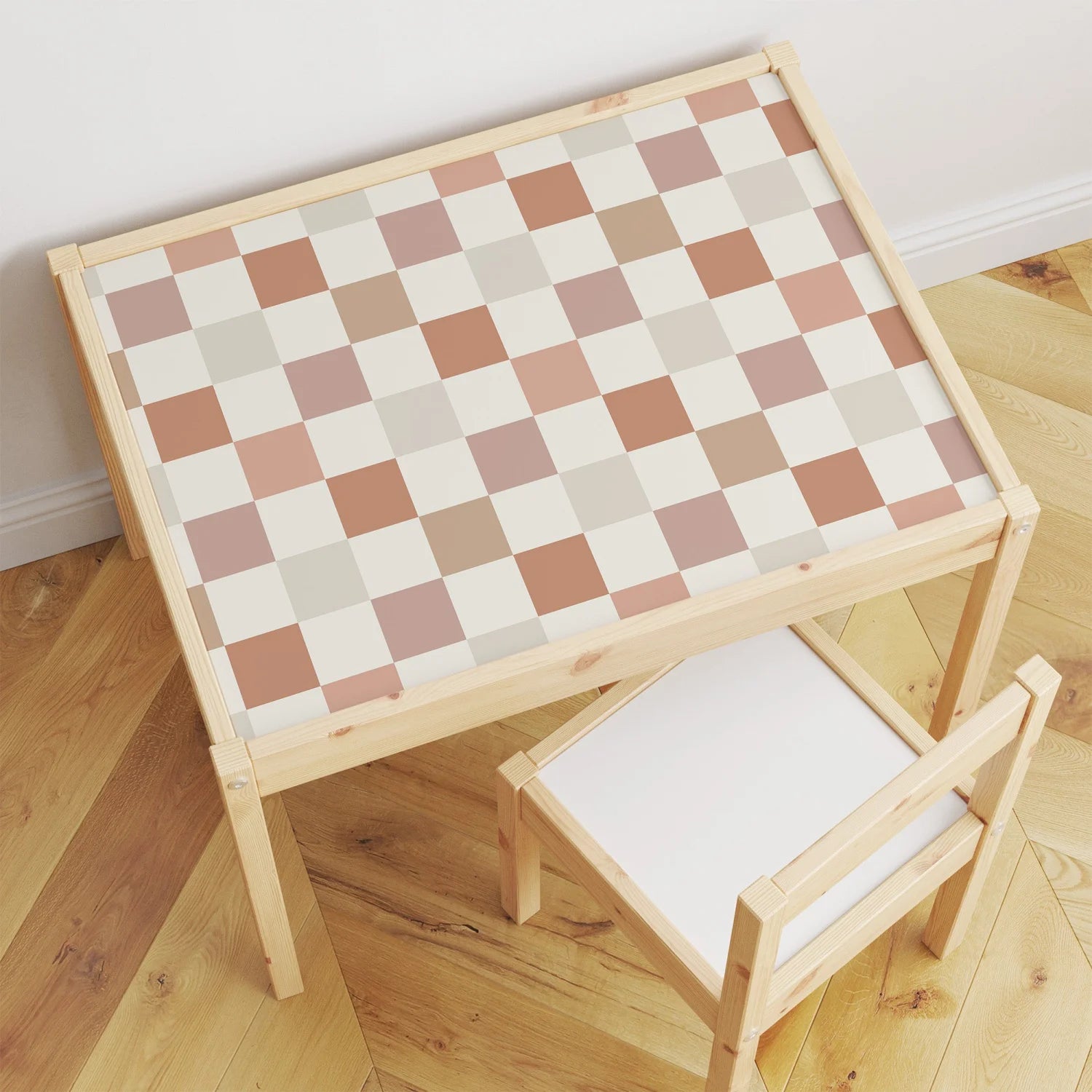 Latt Table Checkers Neutral Decal - Furniture Decals - Latt