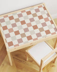 Latt Table Checkers Neutral Decal - Furniture Decals - Latt