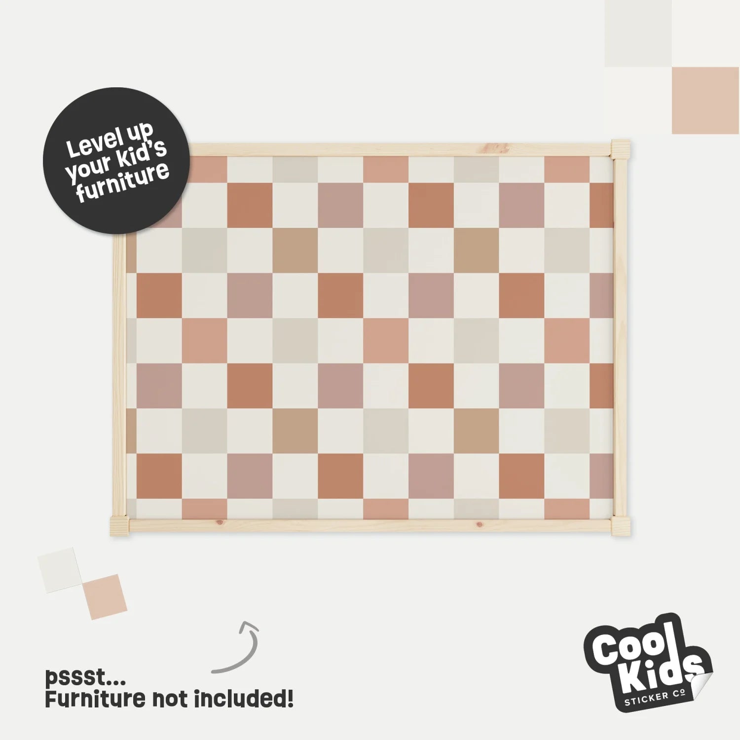 Latt Table Checkers Neutral Decal - Furniture Decals - Latt