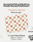 Latt Table Checkers Neutral Decal - Furniture Decals - Latt