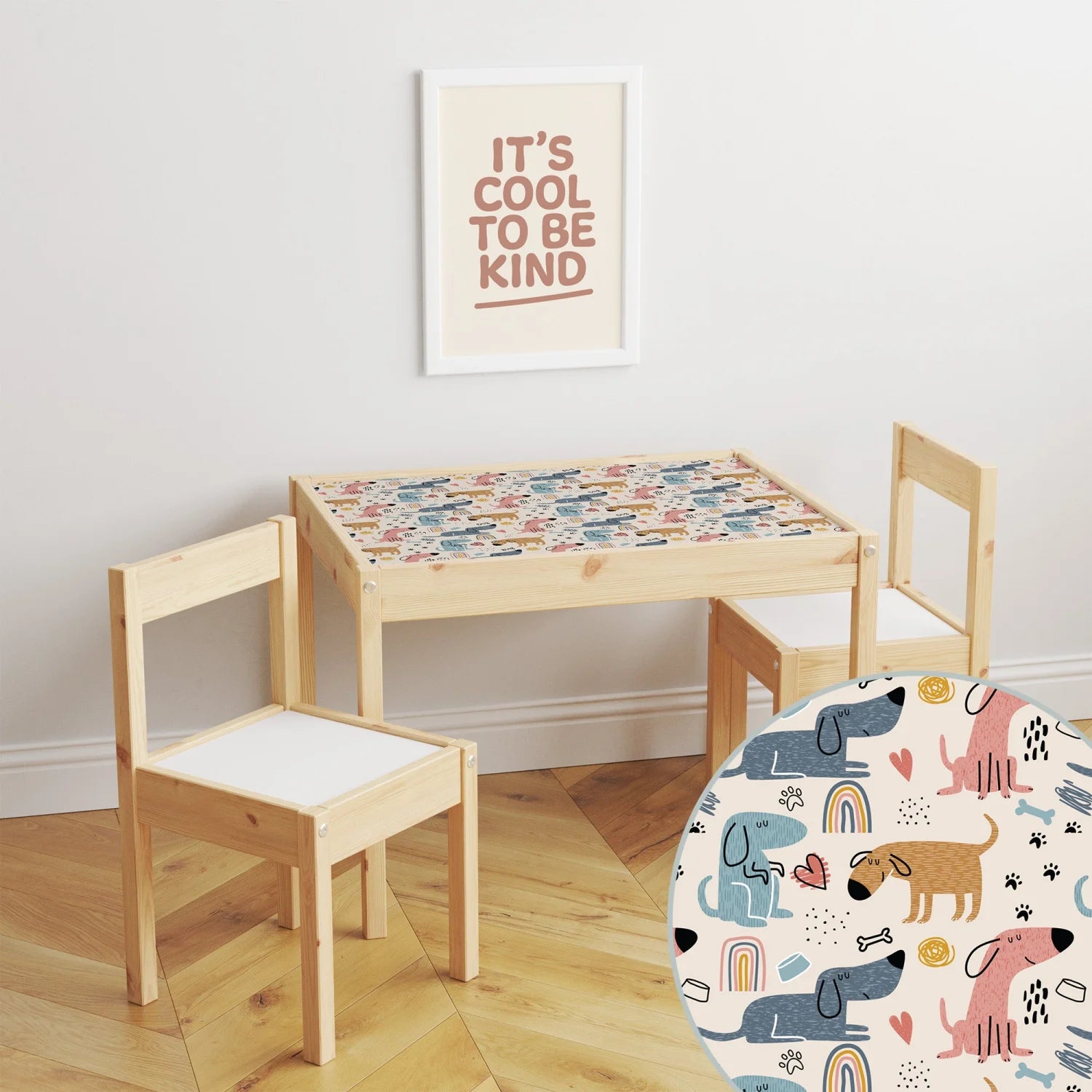 Latt Table Dogs and Paws Decal DF4.
