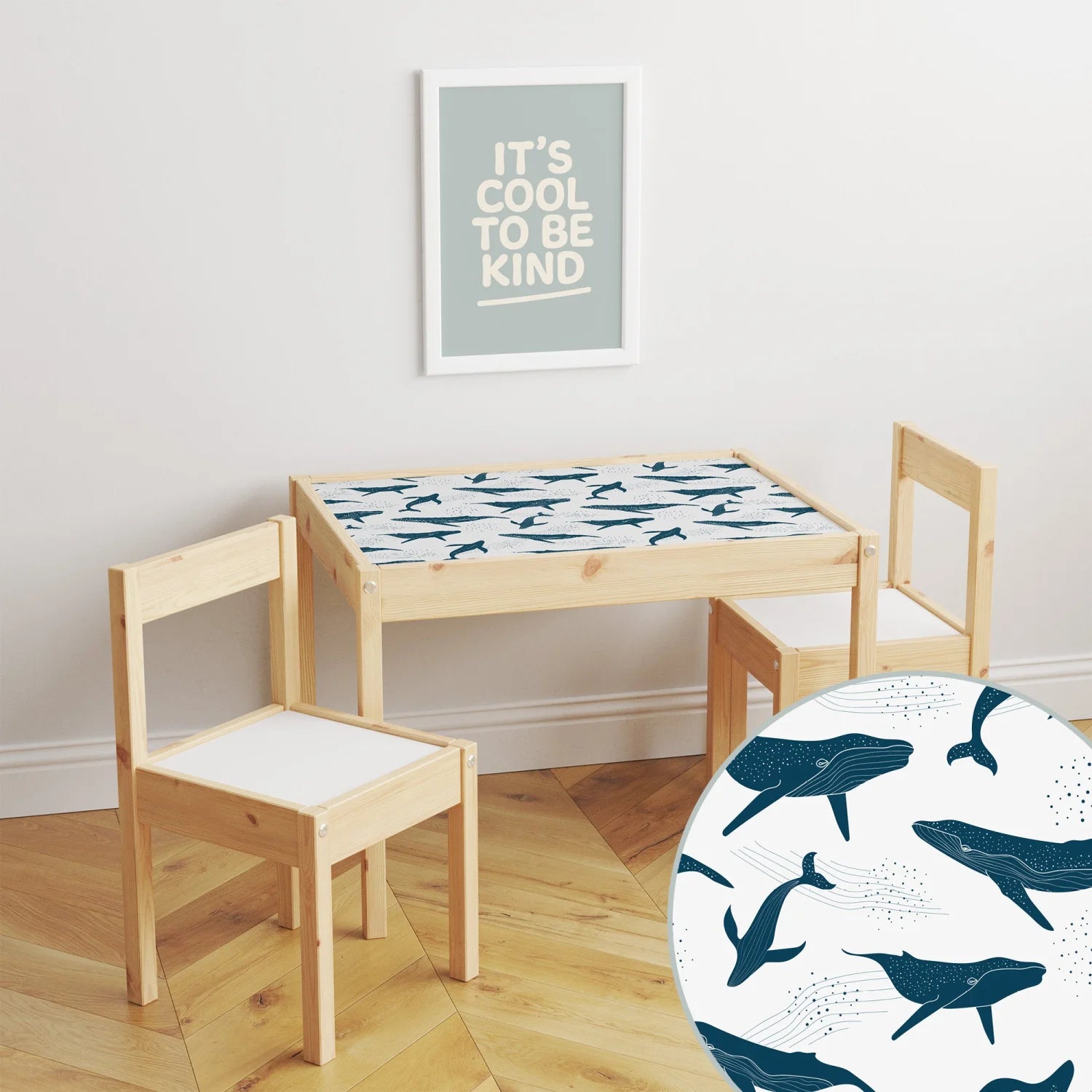 Latt Table Dreamy Whales Decal DF4.