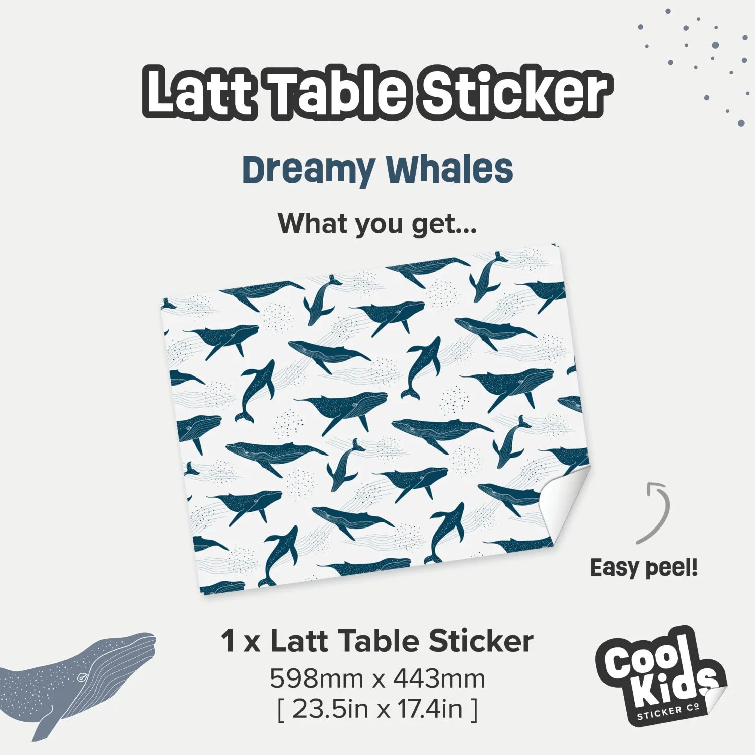 Latt Table Dreamy Whales Decal - Furniture Decals - Latt