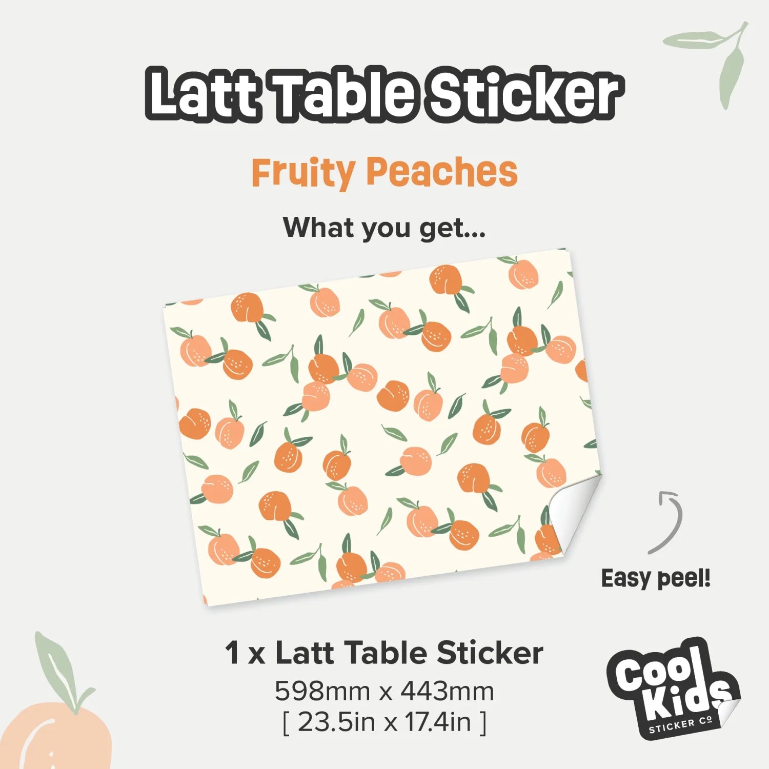 Latt Table Fruity Peaches Decal - Furniture Decals - Latt