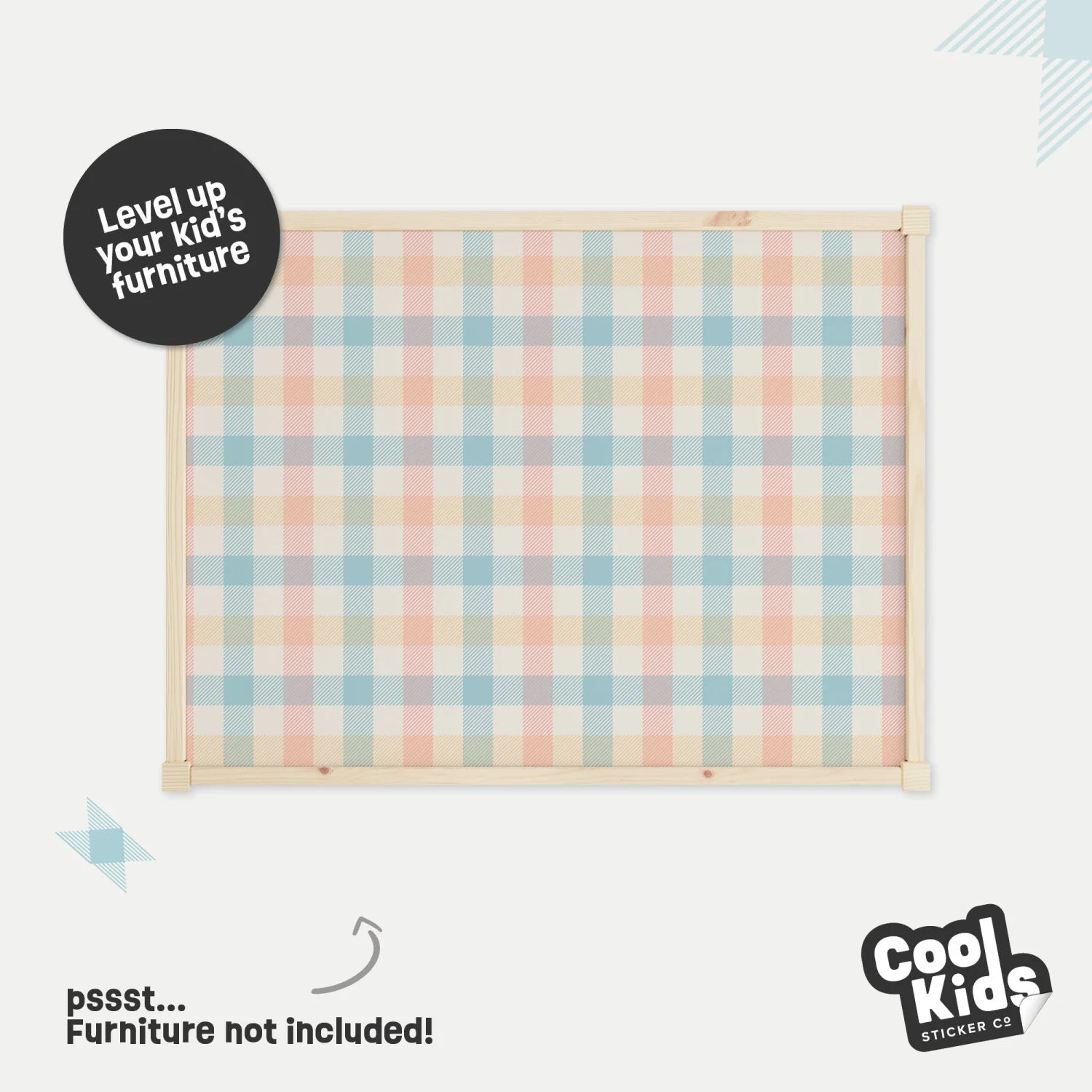 Latt Table Gingham Multi Decal - Furniture Decals - Latt