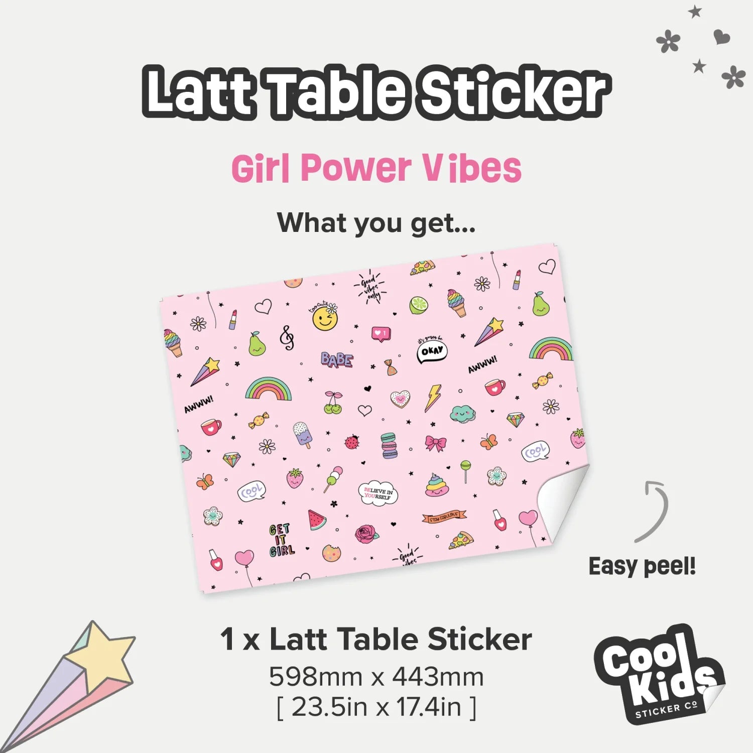 Latt Table Girl Power Vibes Decal - Furniture Decals - Latt