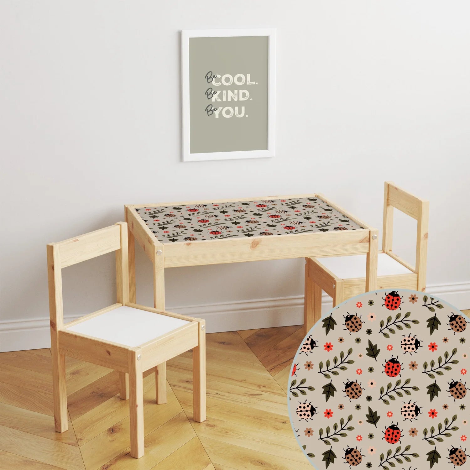 Latt Table Leafy Ladybirds Decal DF4.