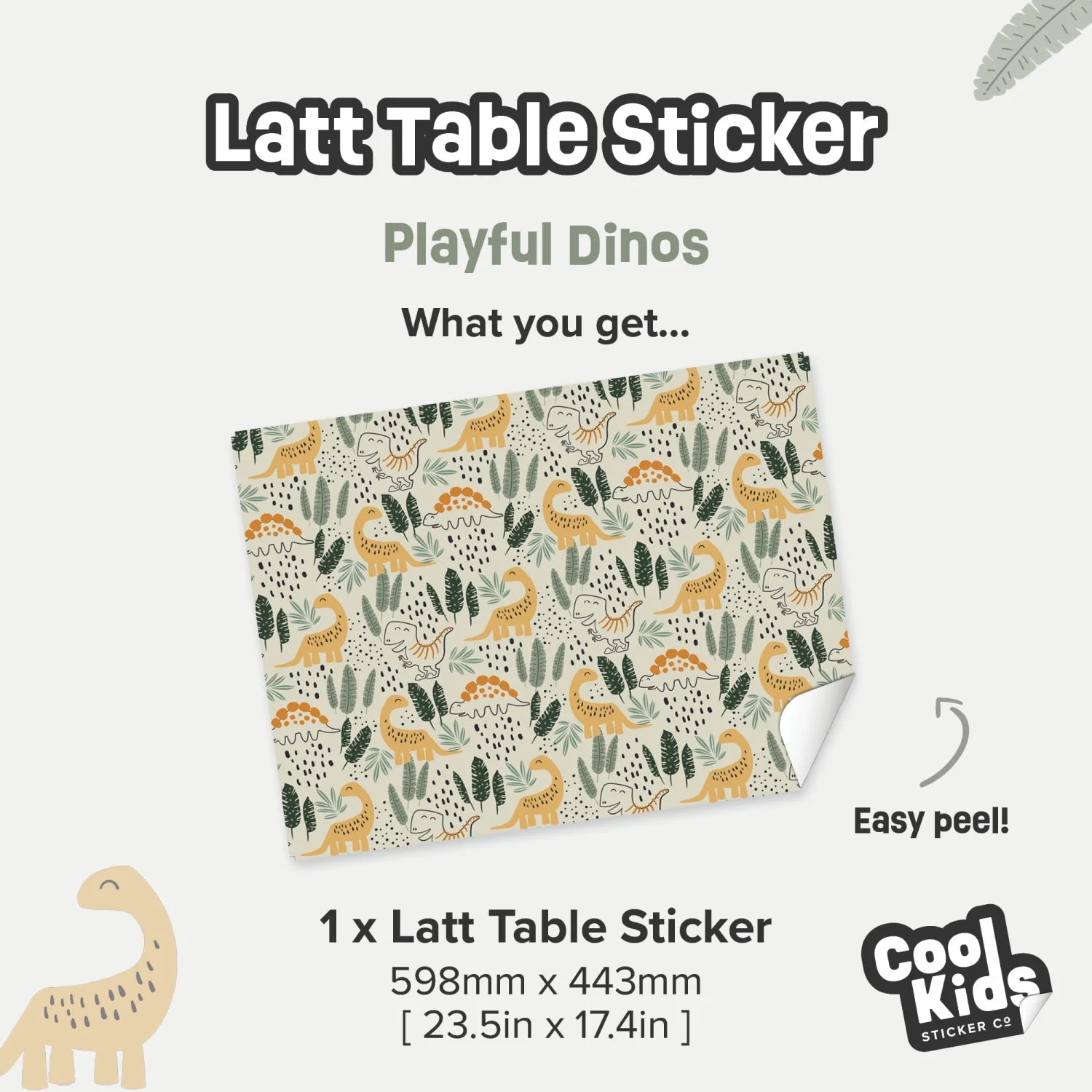 Latt Table Playful Dinos Decal - Furniture Decals - Latt