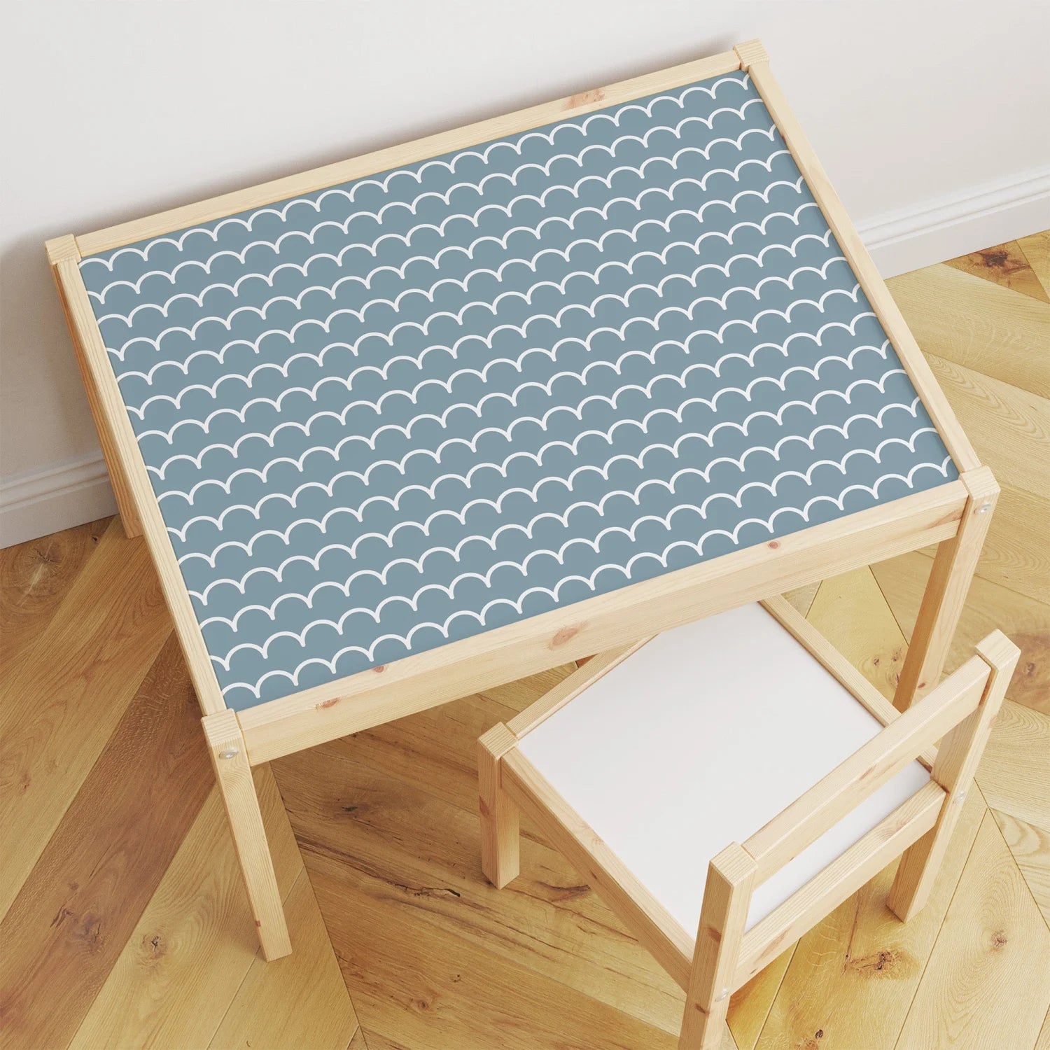 Latt Table Scallops Blue Decal - Furniture Decals - Latt