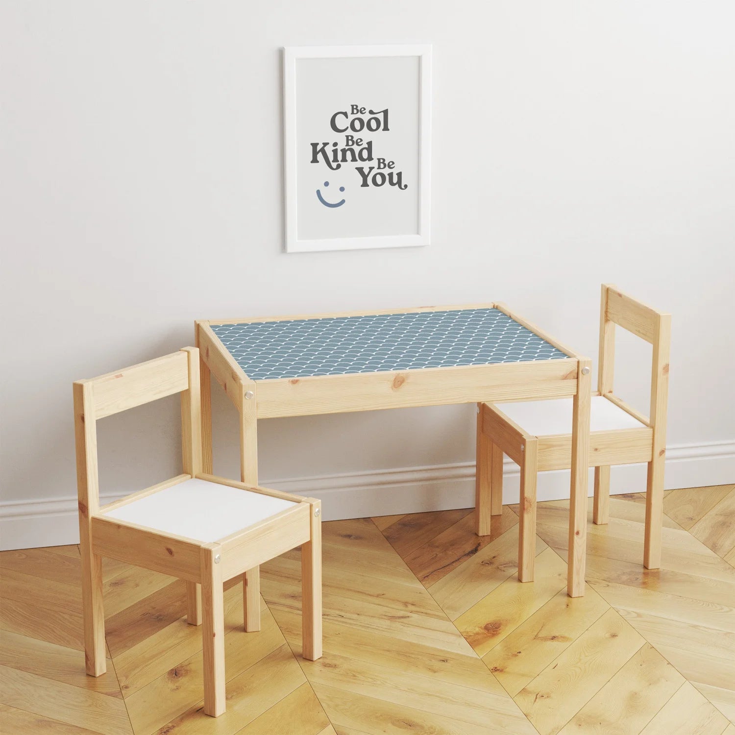 Latt Table Scallops Blue Decal - Furniture Decals - Latt