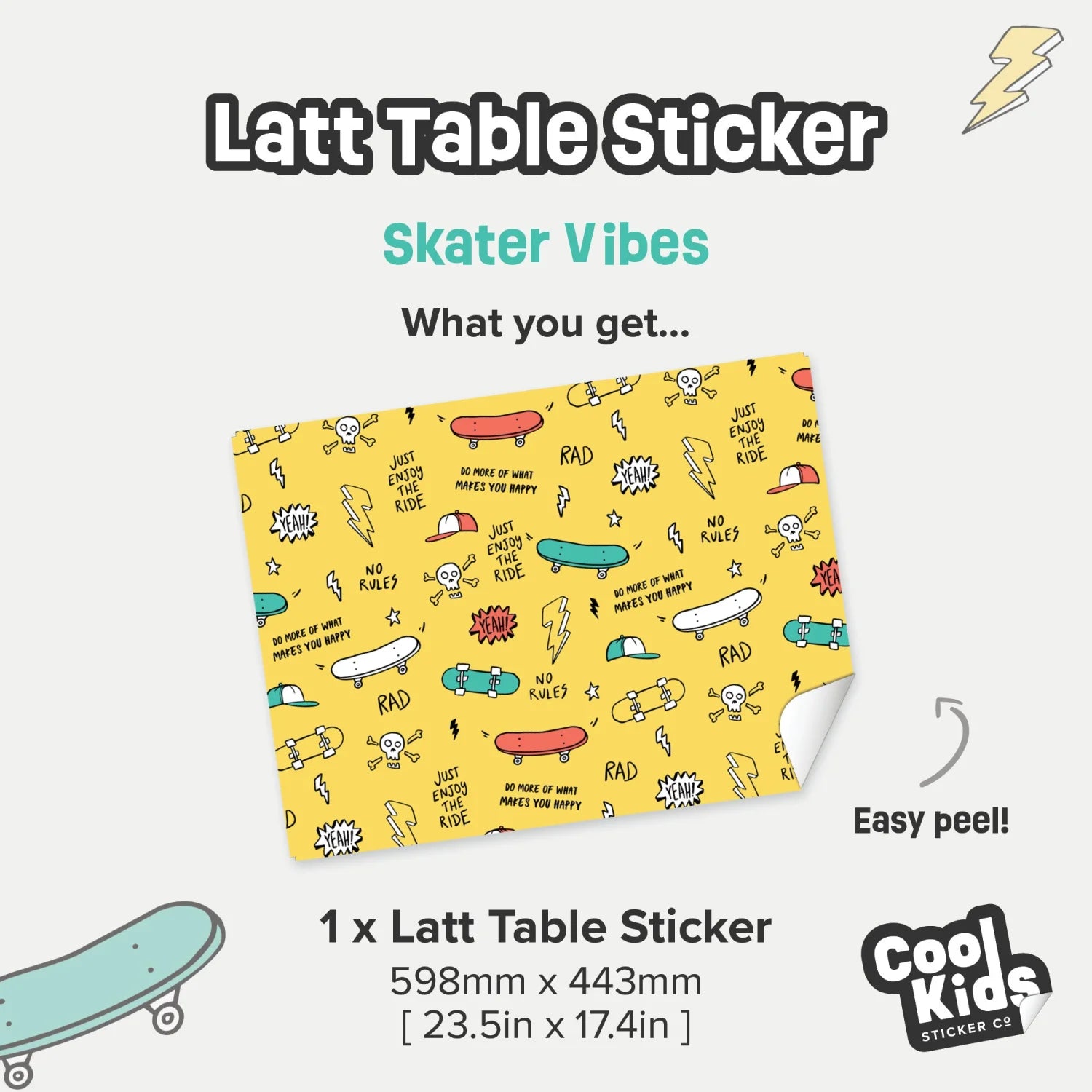 Latt Table Skater Vibes Decal - Furniture Decals - Latt