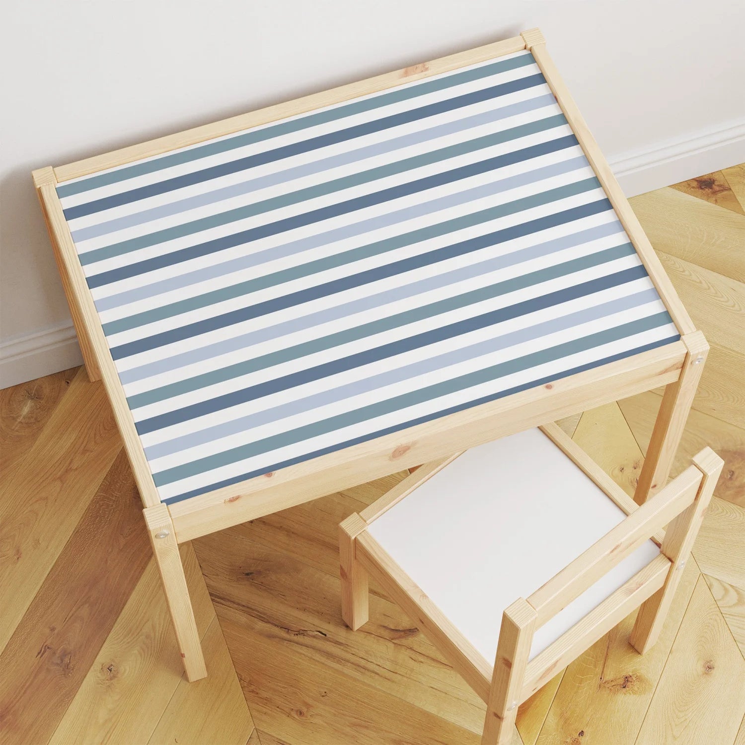 Latt Table Stripes Blue Decal - Furniture Decals - Latt