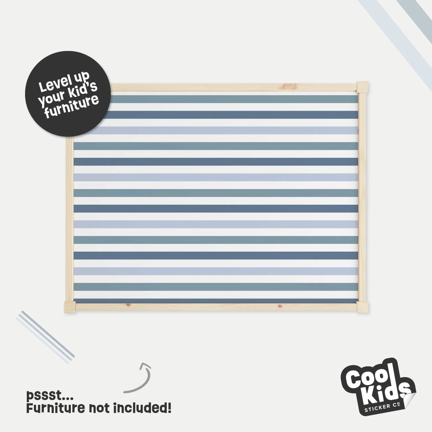 Latt Table Stripes Blue Decal - Furniture Decals - Latt