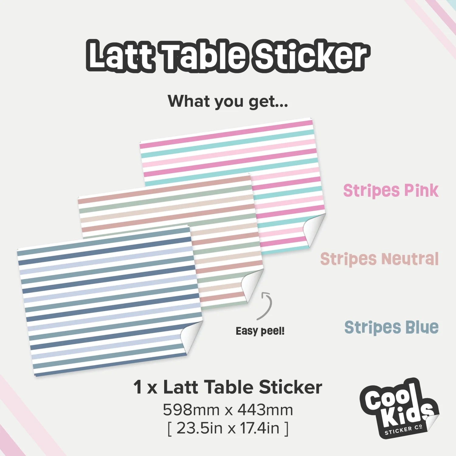 Latt Table Stripes Neutral Decal - Furniture Decals - Latt