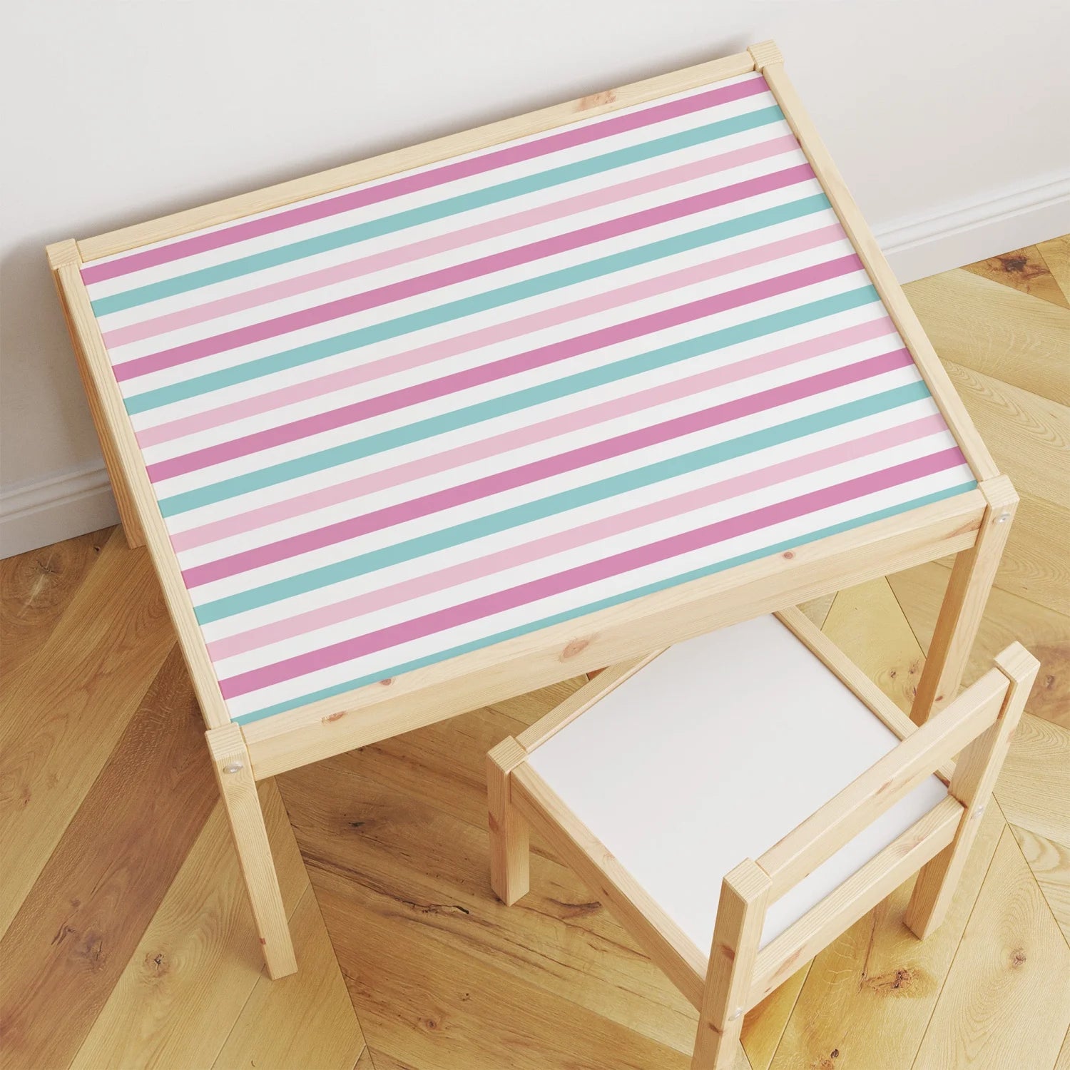 Latt Table Stripes Pink Decal - Furniture Decals - Latt