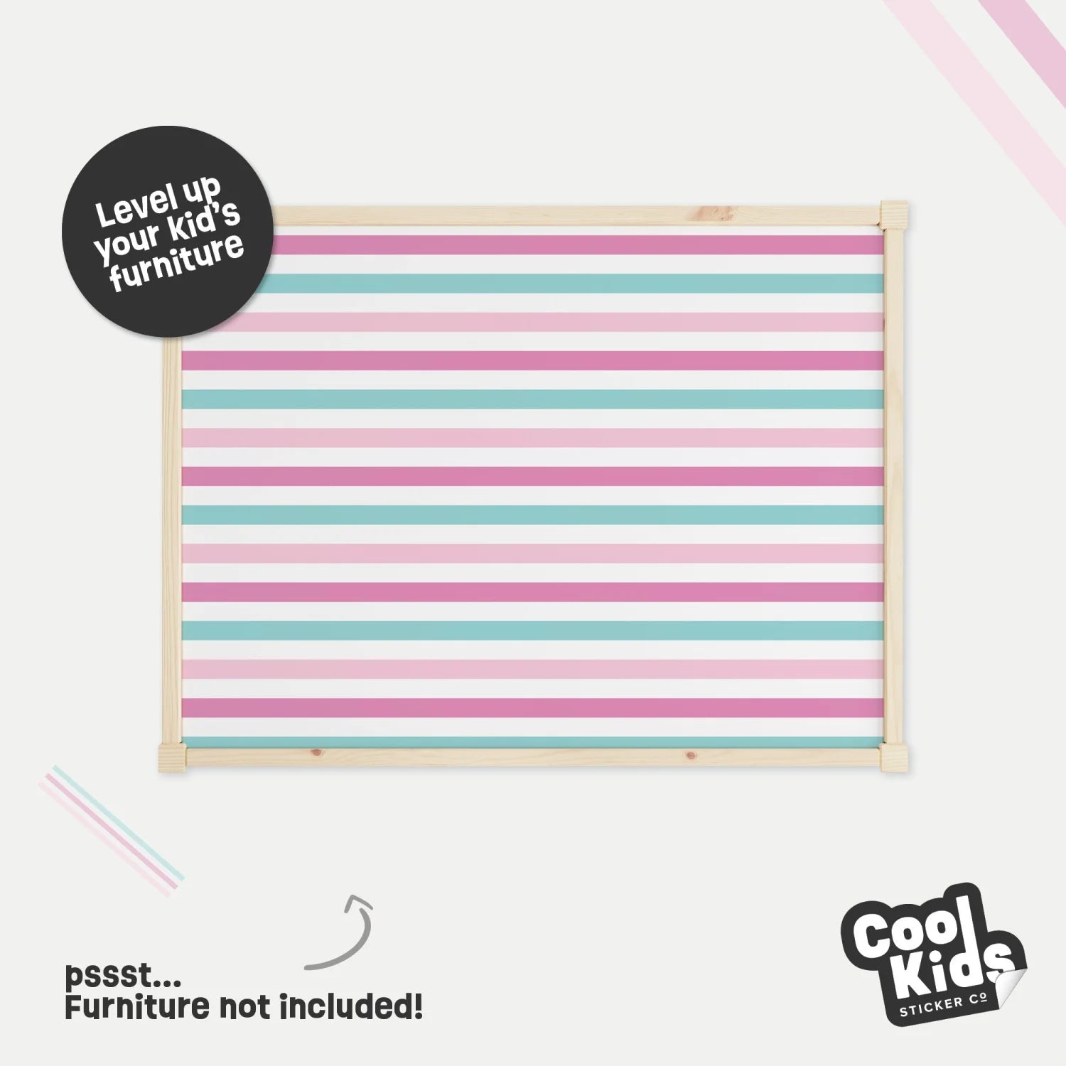 Latt Table Stripes Pink Decal - Furniture Decals - Latt