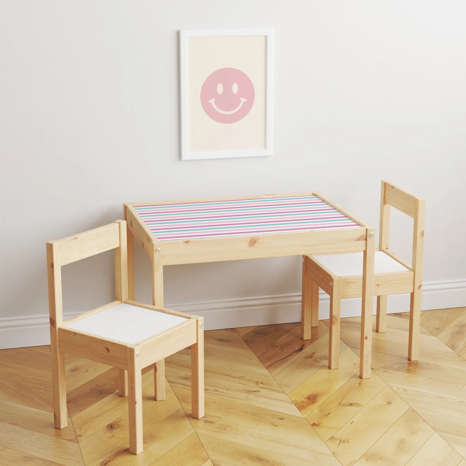 Latt Table Stripes Pink Decal - Furniture Decals - Latt