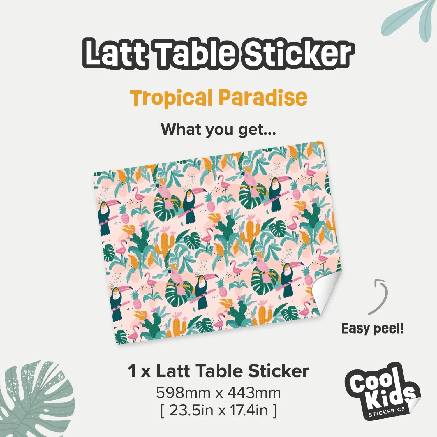 Latt Table Tropical Paradise Decal - Furniture Decals